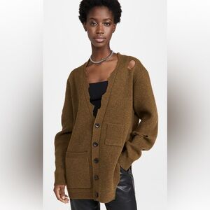Tibi Soft Lambswool Distressed Cardigan Small